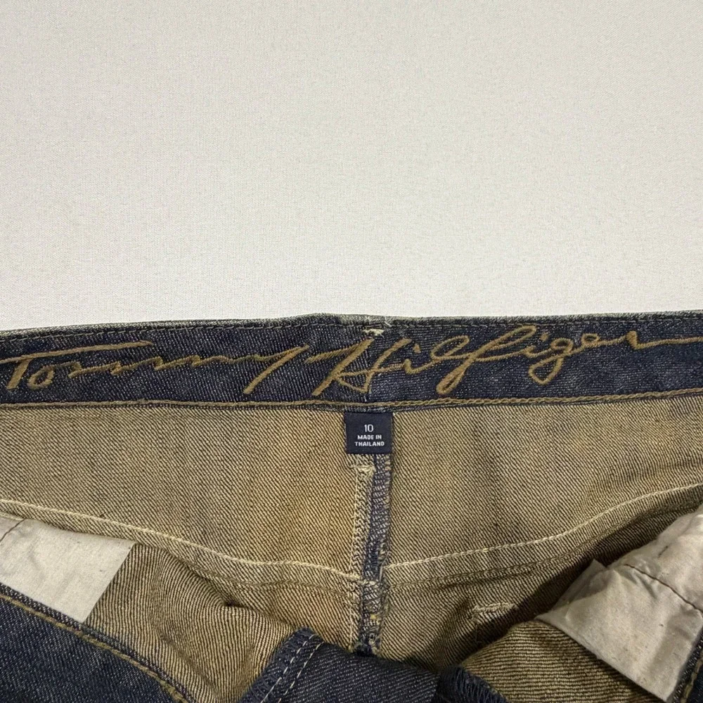 Tommy Hilfiger Denim Skirt Women's 10 Blue Raw Hem Casual Mini Jean Skirt